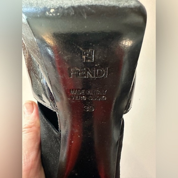 FENDI Black Peep Toe Slingback Heels-fit like 7.5 or 8 - Picture 10 of 10